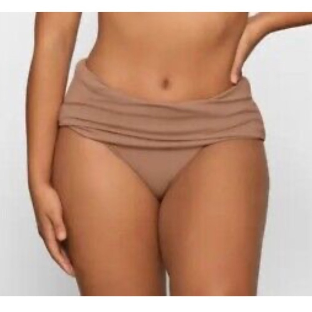 SKIMS Sculpting Swim Fold Over Bikini Bottom‎ Sienna Brown 4X